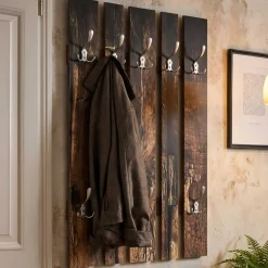 Wandpaneel mit 8 Haken | 65 x 9 x 100 cm | Parkettdesign