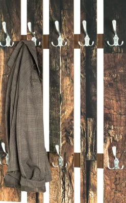 Wandpaneel mit 8 Haken | 65 x 9 x 100 cm | Parkettdesign