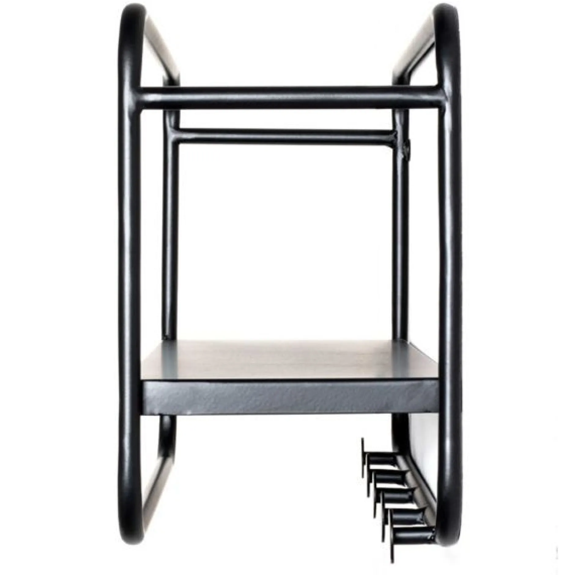 Wandpaneel mit 5 Haken | 45 x 15 x 25 cm | Schwarz