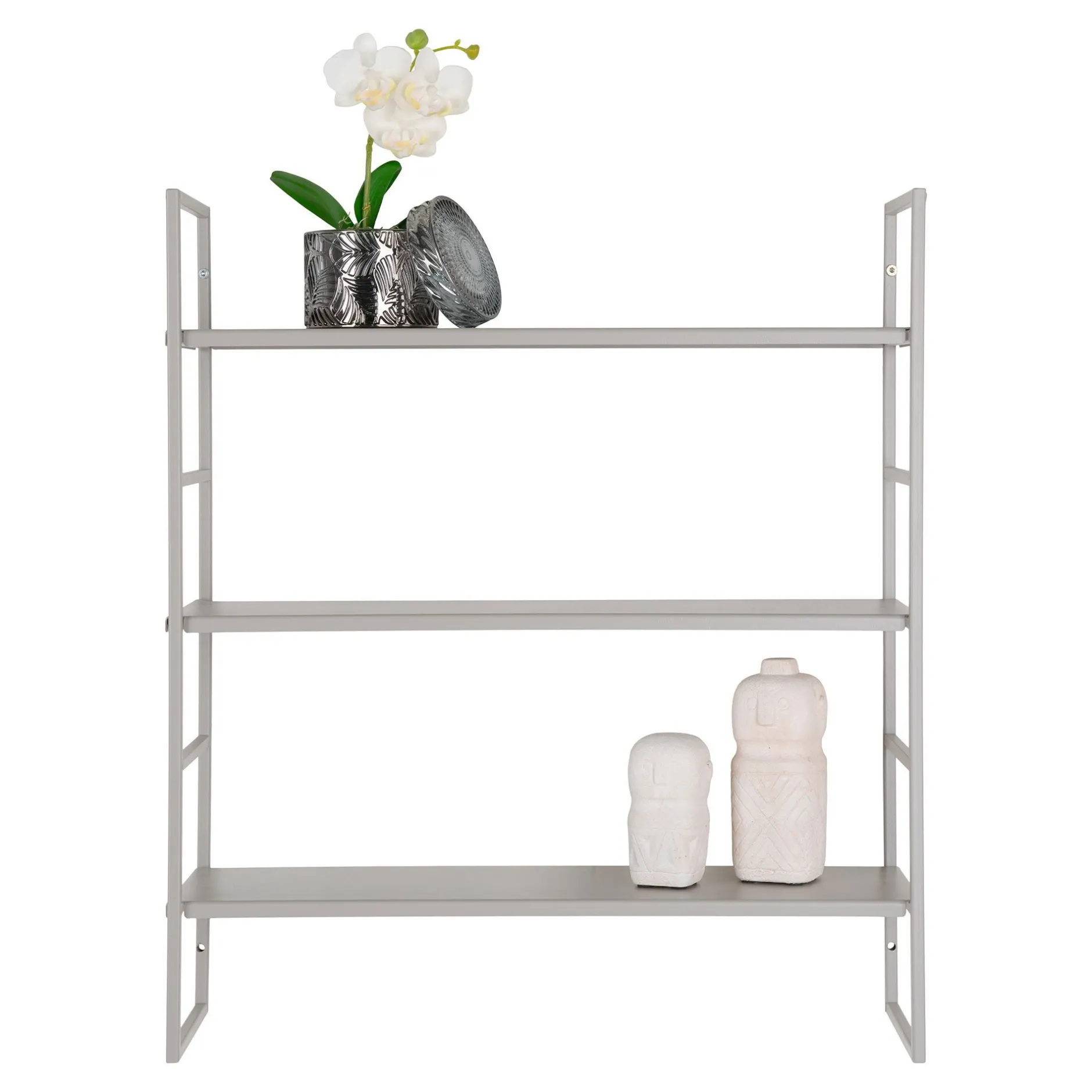 Wandregal Beja - 48x17x55 cm - Stahl grau