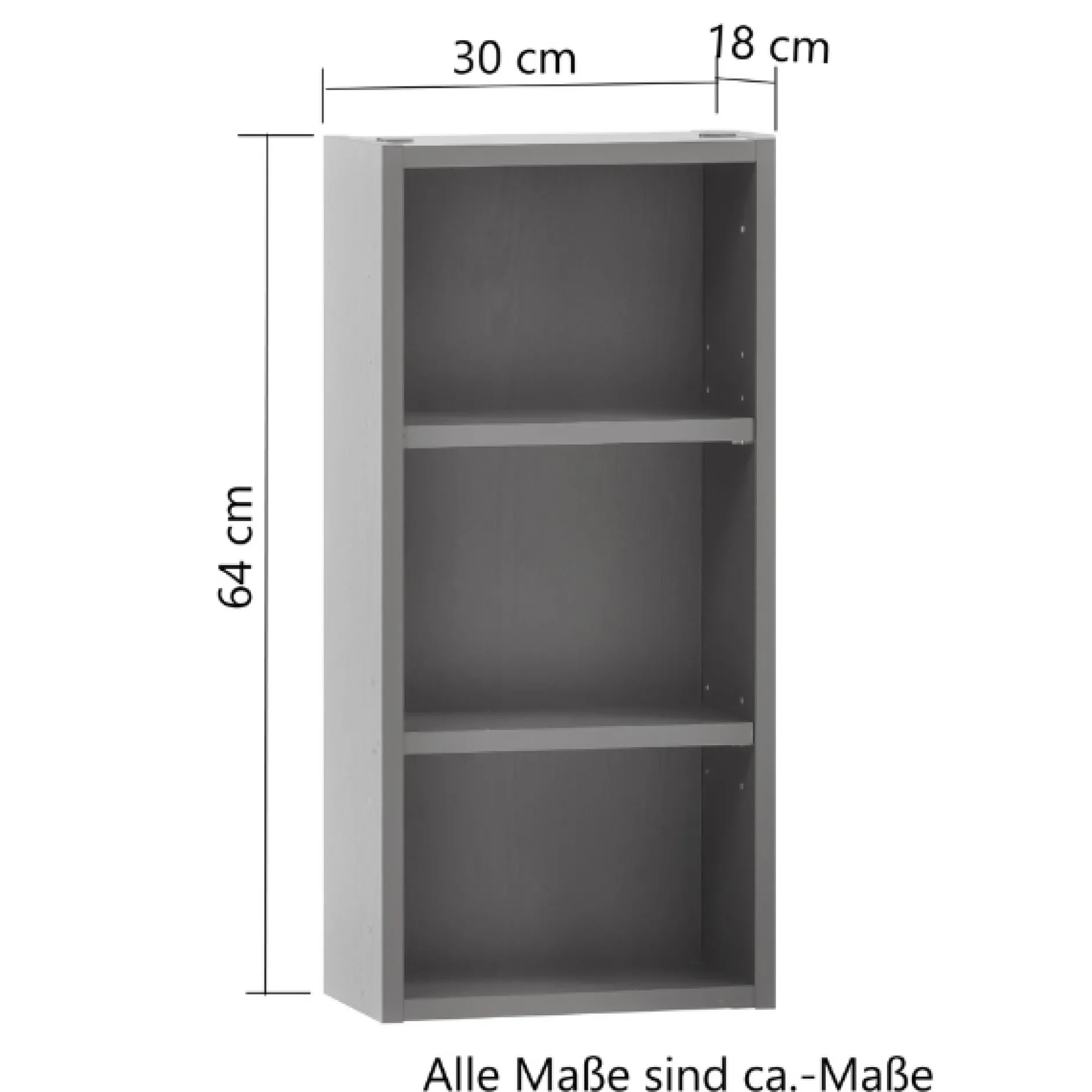 Wandregal Karan 30cm - anthrazit