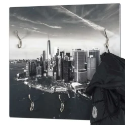 Wandregal mit 5 Haken | 60 x 8 x 60 cm | Skyline Design