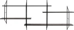 Wandregal Newton mit 4 Fachböden - schwarz