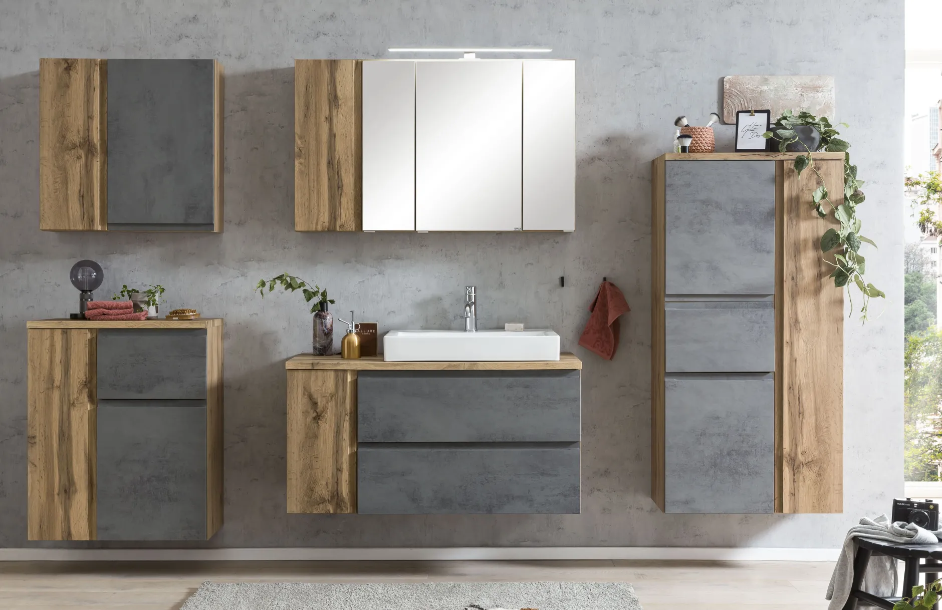 Wandschrank Varese | 65 x 20 x 64 cm | Farbe Beton