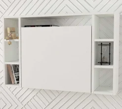 Wandschreibtisch Este - 90x20x60cm - mit Ablagefläche - weiß