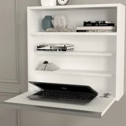 Wandschreibtisch Viola - 64x19x60cm - mit Ablagefläche - weiß