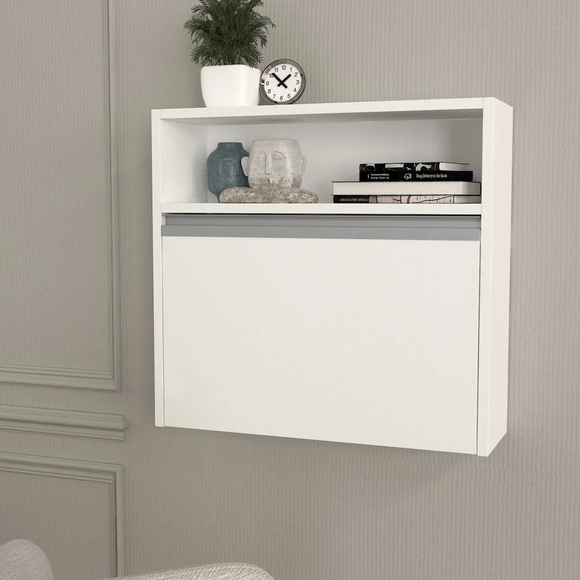 Wandschreibtisch Viola - 64x19x60cm - mit Ablagefläche - weiß