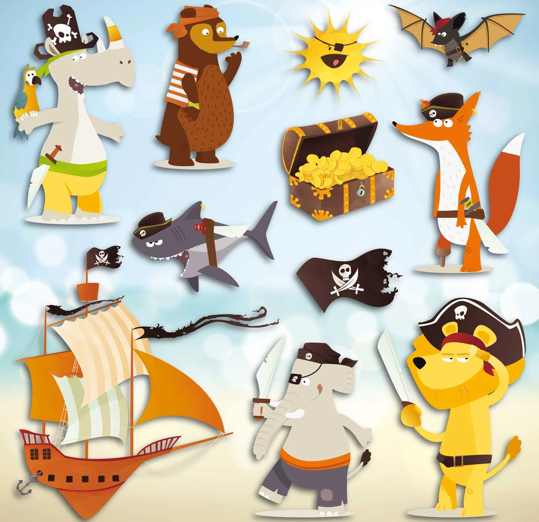 Wandsticker 3D Piraten