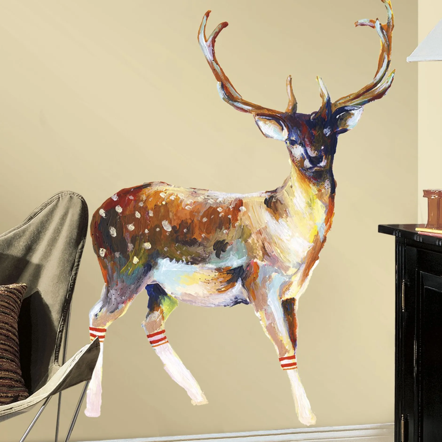 Wandsticker RoomMates - Hirsch mit Tennissocken
