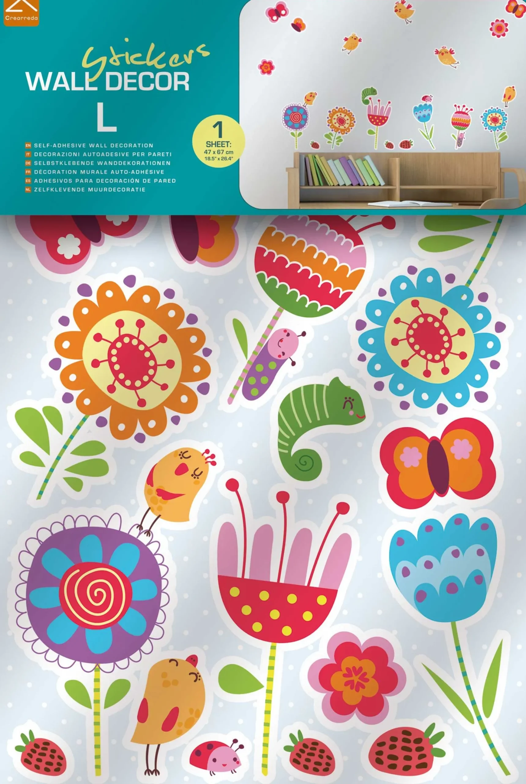 Wandsticker Vögel und Blumen