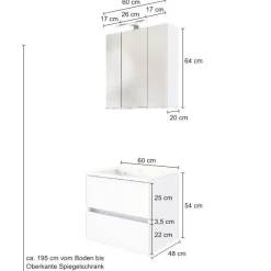 Waschbeckenmöbel-Set Brama 60cm - weiß