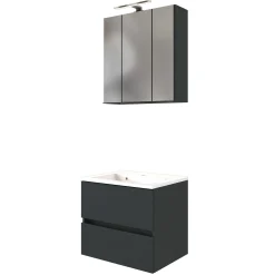 Waschbeckenmöbel-Set Brama 60cm - graphit/mattgrau