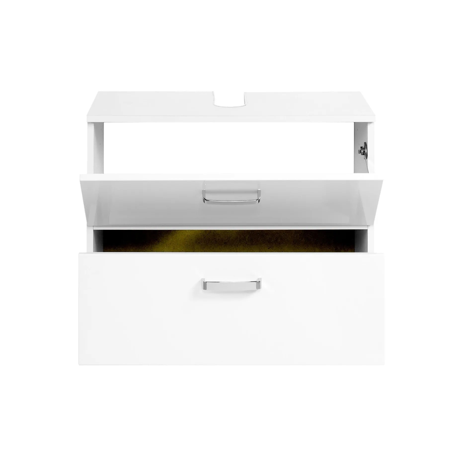 Waschbeckenschrank Bobbi 70cm 1 Tür und 1 Softclose-Schublade - weiß