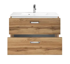 Waschbeckenschrank Bobbi 80cm 2 Schubladen - Eiche