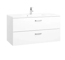 Waschbeckenschrank Bobbi 100cm 2 Schubladen - weiß