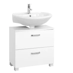 Waschbeckenschrank Bobbi 60cm 1 Tür und 1 Softclose-Schublade - weiß