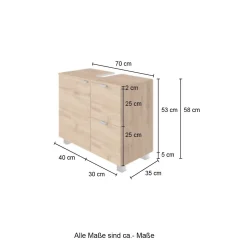 Waschbeckenschrank Bodhi 70cm - graphit