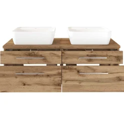 Waschbeckenschrank Dasa 120cm mit 4 Schubladen - wotan eiche
