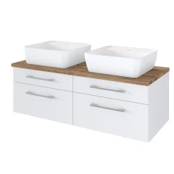 Waschbeckenschrank Dasa 120cm mit 4 Schubladen - weiß