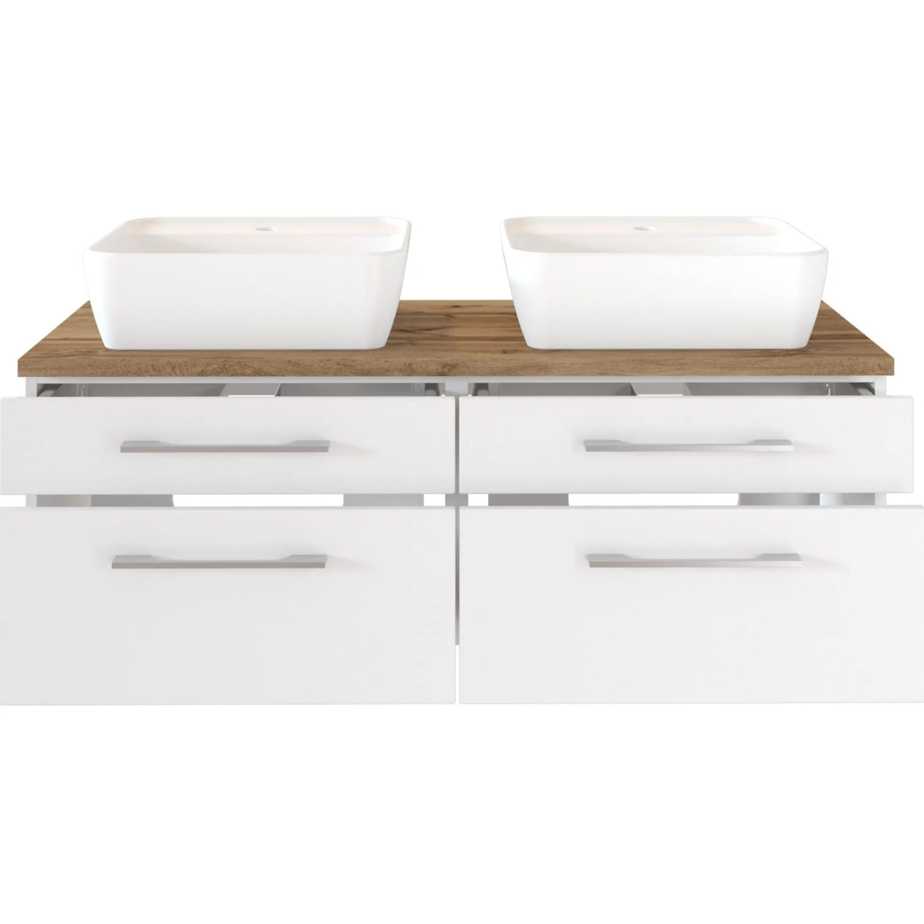 Waschbeckenschrank Dasa 120cm mit 4 Schubladen - weiß