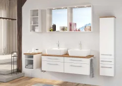 Waschbeckenschrank Dasa 120cm mit 4 Schubladen - weiß