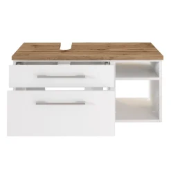 Waschbeckenschrank Dasa (links) 90cm mit 2 Schubladen - weiß
