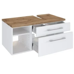 Waschbeckenschrank Dasa (rechts) 90cm mit 2 Schubladen - weiß