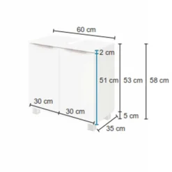 Waschbeckenschrank Hansen 60cm 2 Türen - weiß