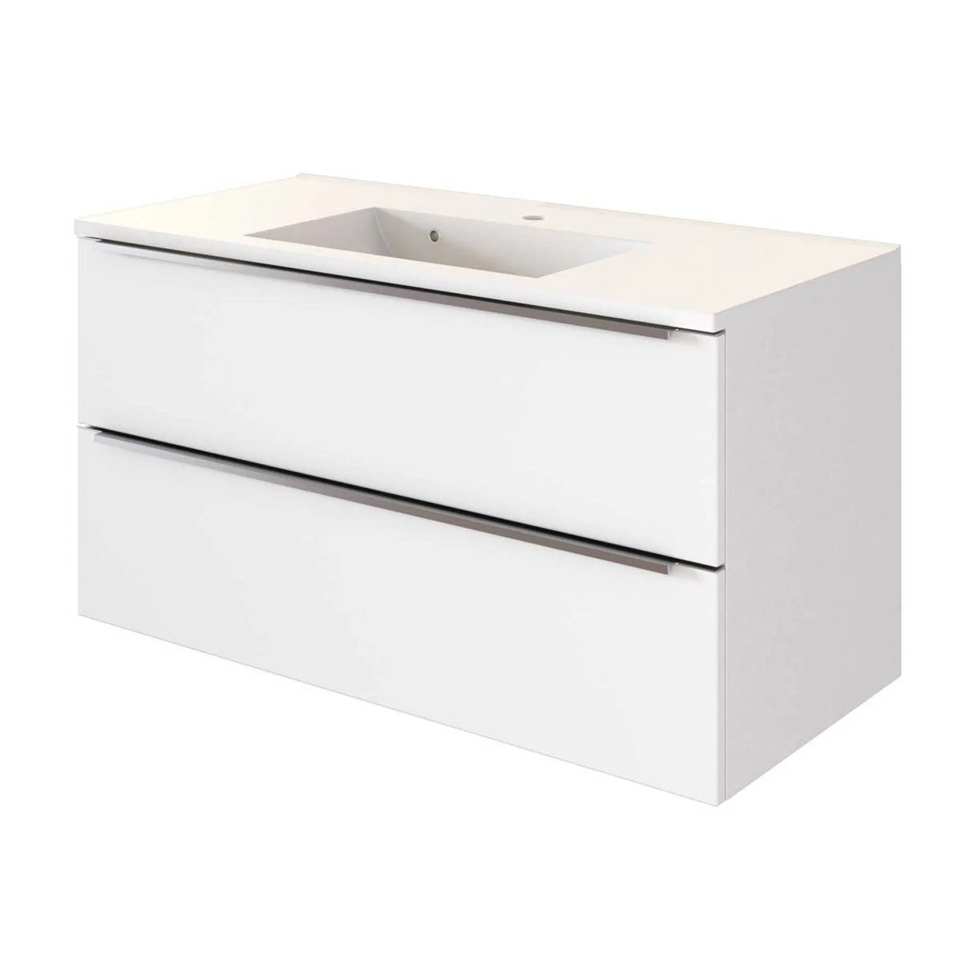 Waschbeckenschrank Hansen 100cm 2 Schubladen - weiß