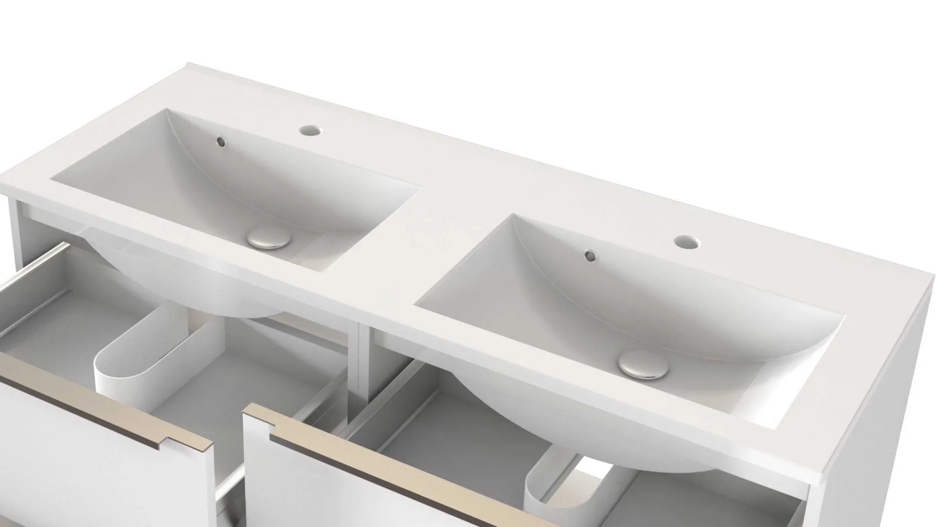 Waschbeckenschrank Hansen 120cm 4 Schubladen - weiß
