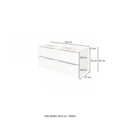 Waschbeckenschrank Hansen 120cm 4 Schubladen - weiß