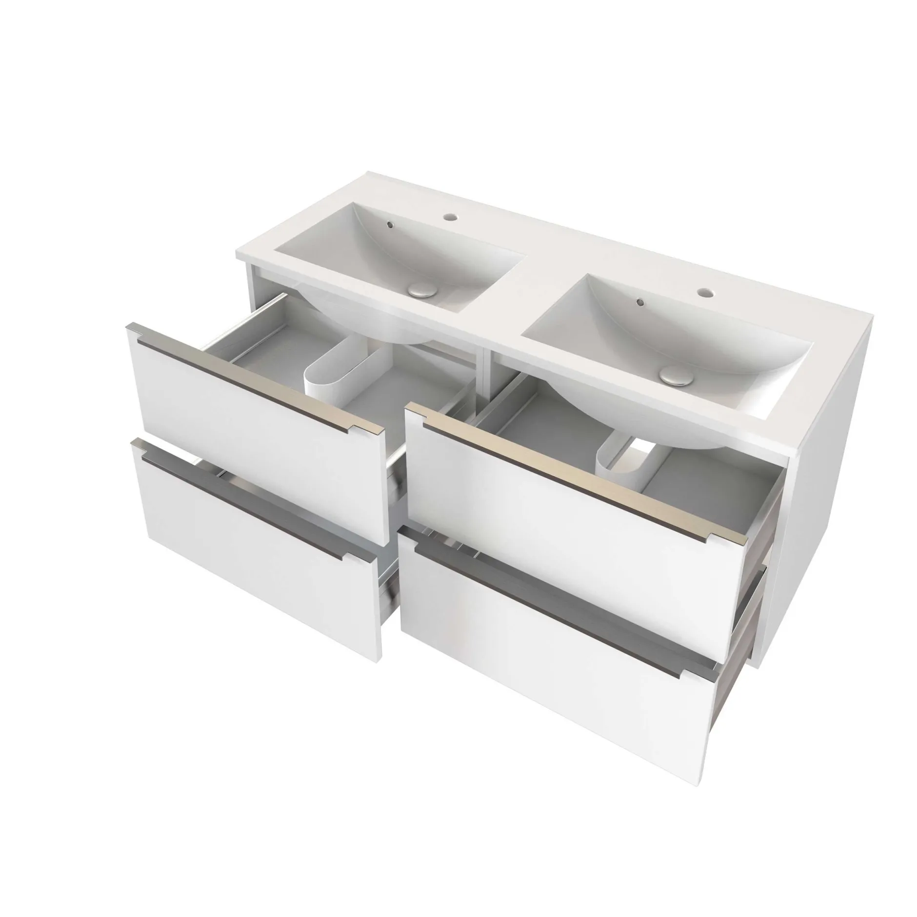 Waschbeckenschrank Hansen 120cm 4 Schubladen - weiß