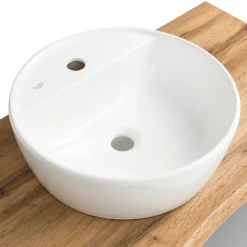 Waschbeckenschrank Karan 61cm mit Waschbecken und 1 Schublade - Eiche