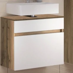 Waschbeckenschrank Luna 60cm 1 Schublade - Eiche/Weiß