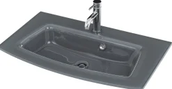 Waschbeckenschrank Stivan 80cm grau Waschbecken - Beton