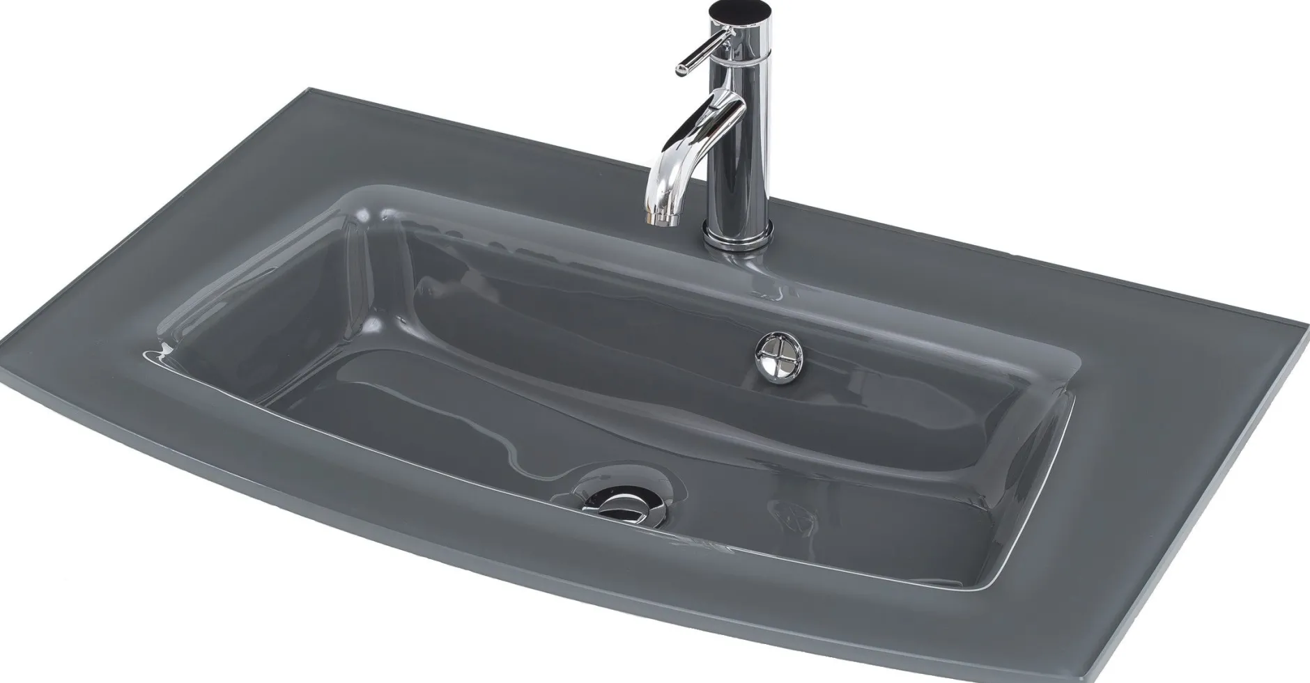 Waschbeckenschrank Stivan 80cm grau Waschbecken - Beton