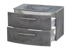 Waschbeckenschrank Stivan 80cm grau Waschbecken - Beton