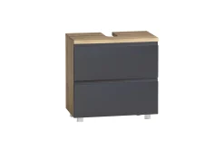 Waschbeckenschrank Varese | 60 x 47 x 56 cm | Wotan Oak / Grau