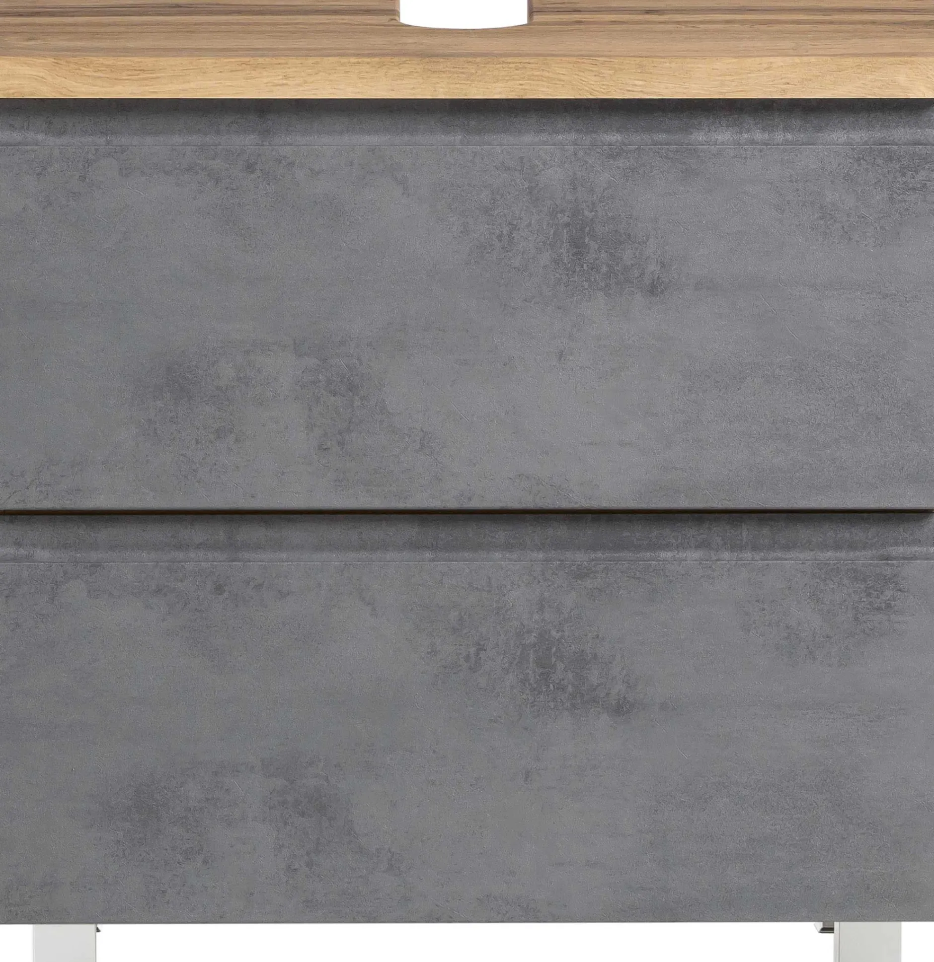 Waschbeckenschrank Varese | 60 x 47 x 56 cm | Wotan Oak / Betonfarbe
