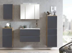 Waschbeckenschrank Varese | 80 x 47 x 56 cm | Wotan Oak / Grey