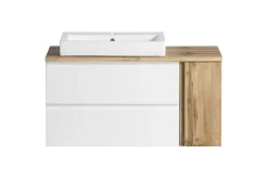 Waschbeckenschrank Varese | 105 x 47 x 65 cm | Wotan Oak / Weiß