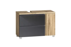 Waschbeckenschrank Varese | 85 x 35 x 56 cm | Wotan Oak / Grau