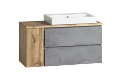 Waschbeckenschrank Varese | 105 x 47 x 65 cm | Wotan Oak / Farbe Beton