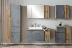 Waschbeckenschrank Varese | 105 x 47 x 65 cm | Wotan Oak / Farbe Beton