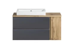 Waschbeckenschrank Varese | 105 x 47 x 65 cm | Wotan Oak / Grey