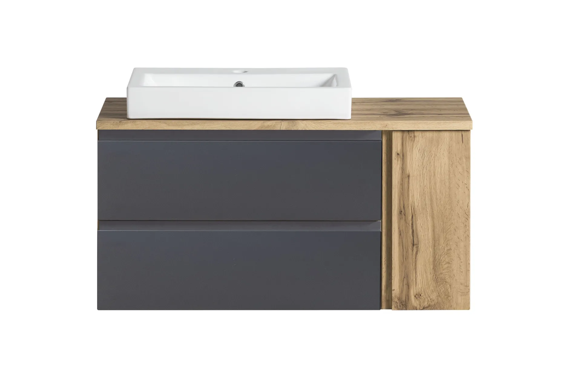 Waschbeckenschrank Varese | 105 x 47 x 65 cm | Wotan Oak / Grey