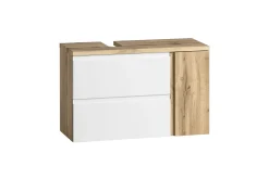 Waschbeckenschrank Varese | 85 x 47 x 56 cm | Wotan Oak / Weiß