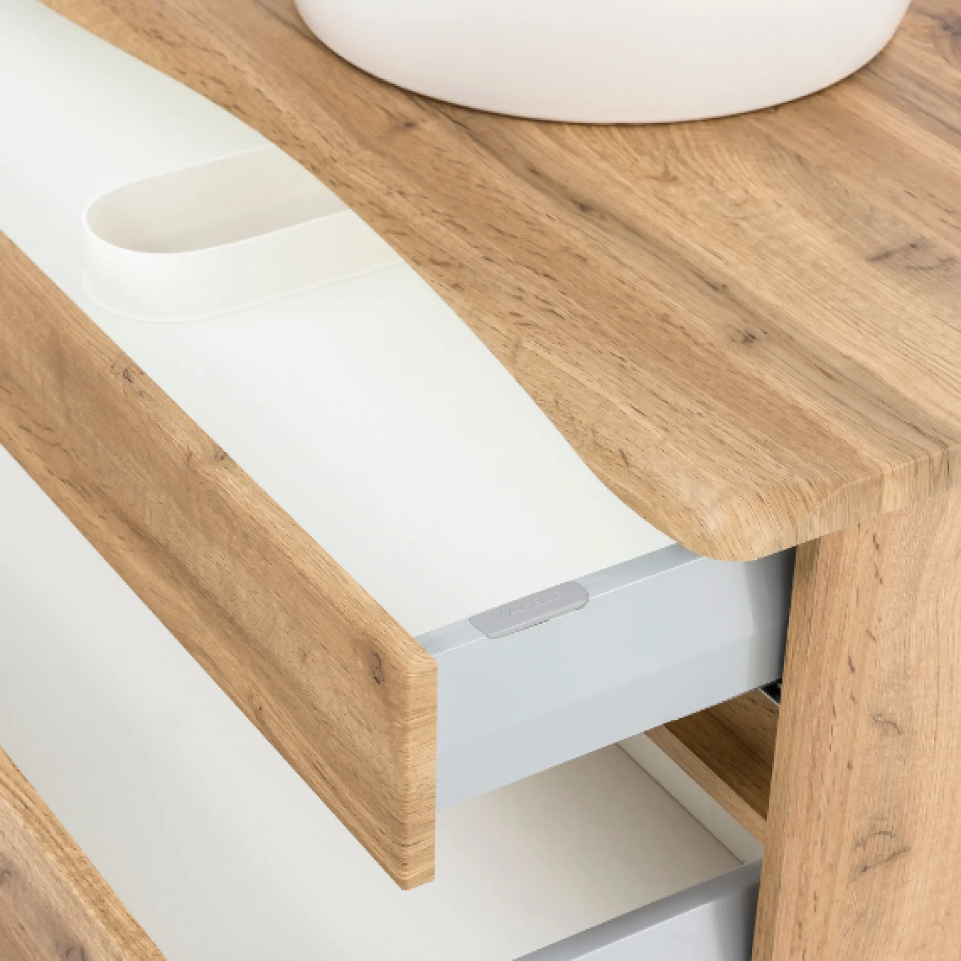 Waschbeckenschrank Vikas 101cm 2 Schubladen - Eiche