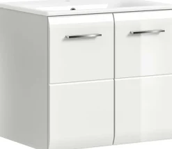 Waschbeckenunterschrank Ice Xonox - MDF Hochglanz - 60x55x46 cm - Weiß
