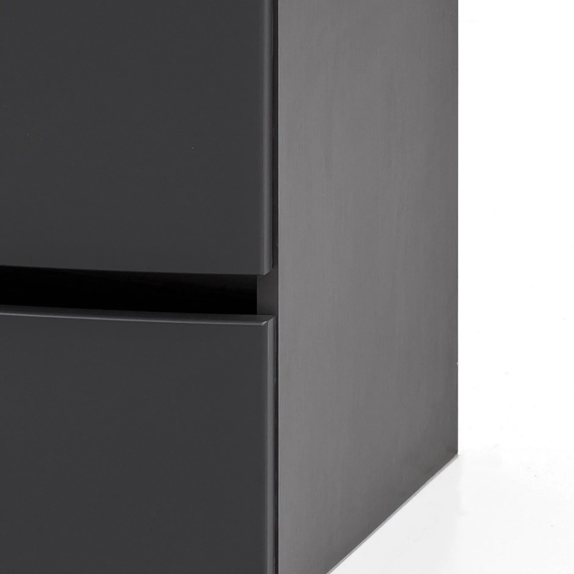 Waschbeckenunterschrank Kornel 80cm weißes Waschbecken - graphitgrau